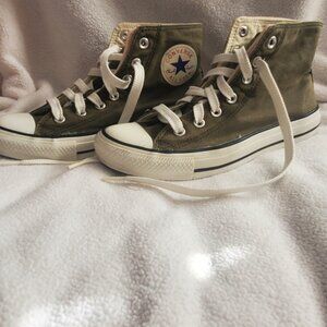 Double Upper Converse All Star Chuck Taylor Green and pink women 8